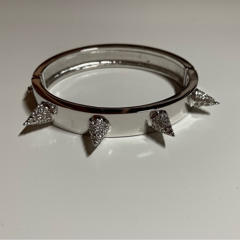 CC Skye Pave Love Spike Bracelet - Silver